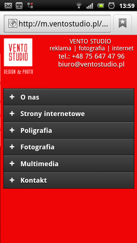 Vento Studio Strona Mobilna